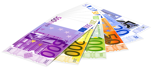 Illusztráció, EUR bankjegyek